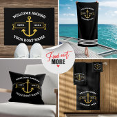 カスタムBoat Name Welcome Aboard Aboard Aboard & Boat バスタオルセット