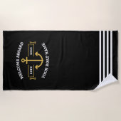 カスタムBoat Name Welcome Aboard Aboard Aboard & Boat  ビーチタオル (正面)