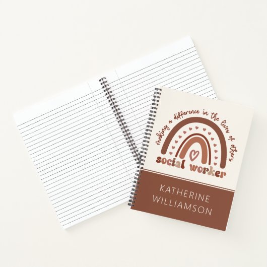 カスタムBohoソーシャルワーカーの感謝の卒業 ノートブック (内部)