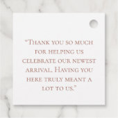 カスタムBoho Rainbow Baby Shower Thank you フェイバータグ (裏面)