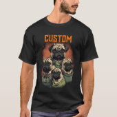 カスタムBootleg Pug 90sヴィンテージ Tシャツ (正面)
