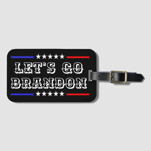 カスタムBRANDONユーモアFJBおもしろい Politics行こう ラゲッジタグ (正面横)