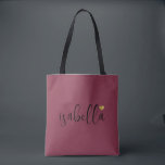 カスタムBridesmaidスクリプト名Burgundy トートバッグ<br><div class="desc">ブラックスクリプトモダン名と金ゴールドハートを持つシックでブルゴーニュのバッグは、花嫁の提案に最適。あなたの花嫁はバチェロレッテ旅行のための必需品で彼らのトートを満たすことができる結婚か、の朝をもたらす必需品。</div>