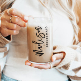 カスタムBridesmaid名ギフトスクモダンリッエレガントト ガラス缶