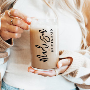 カスタムBridesmaid名ギフトスクモダンリッエレガントト ガラス缶