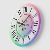 カスタムBrown Rainbowのロゴ、名前、スローガン ラージ壁時計 (傾斜)