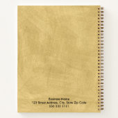 カスタムBusiness Add Logo金ゴールドテクスチャノートブック ノートブック (裏面)