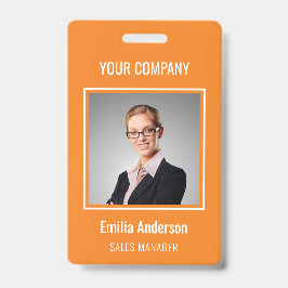 カスタムBusiness Basic従業員名写真オレンジ バッジ