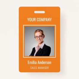 カスタムBusiness Basic従業員名写真オレンジ バッジ