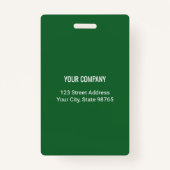 カスタムBusiness Basic従業員名写真緑 バッジ (裏面)
