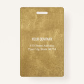 カスタムBusiness Basic従業員名写真金ゴールド バッジ (裏面)