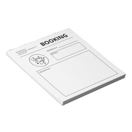 カスタムBusiness Booking Request Book Logo Notepad ノートパッド (アングル)