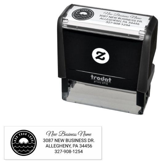 カスタムBusiness Brandロゴ差出人住所 セルフインキングスタンプ (インサイチュ)