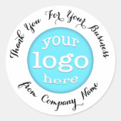 カスタムBusiness Companyのロゴエレガントありがとう ラウンドシール (正面)