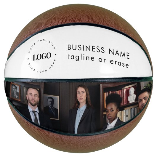 カスタムBusiness Companyのロゴ/写真パーソナライズされた バスケットボール (正面)