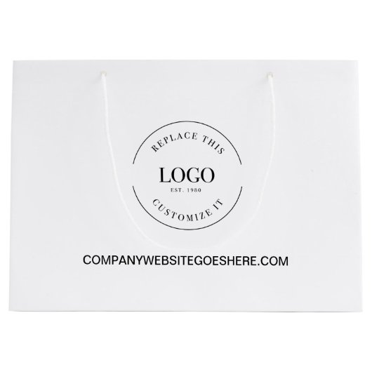 カスタムBusiness CompanyのWebサイトあなたのロゴ ラージペーパーバッグ (正面)