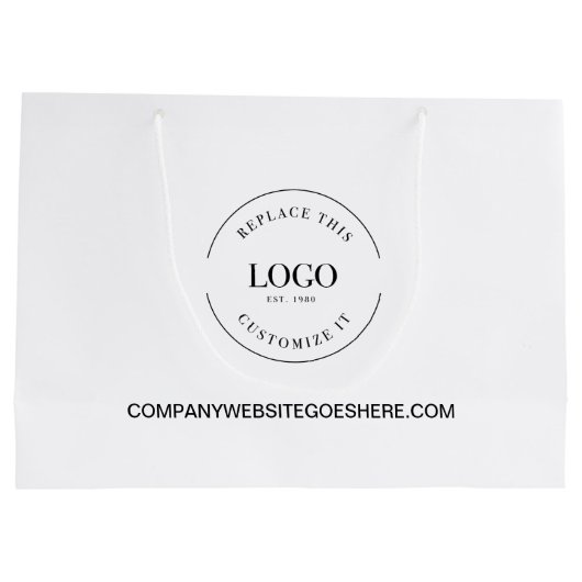 カスタムBusiness CompanyのWebサイトあなたのロゴ ラージペーパーバッグ (裏面)