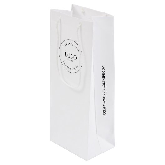 カスタムBusiness CompanyのWebサイトあなたのロゴ ワインギフトバッグ (正面アングル)