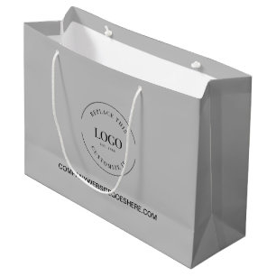 カスタムBusiness CompanyのWebサイトYour Logo Gray ラージペーパーバッグ