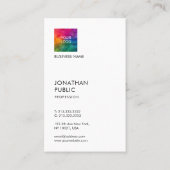 カスタムBusiness Companyロゴをここに追加モダン 名刺 (裏面)