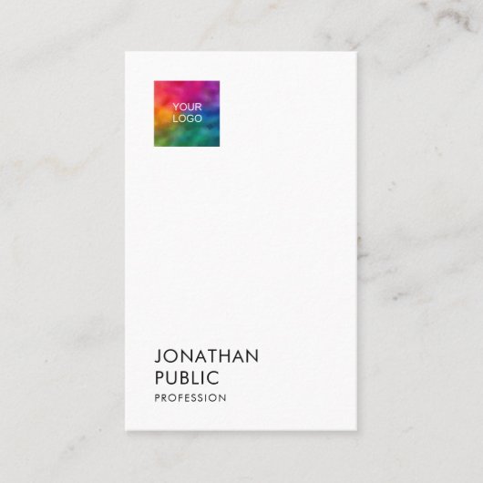 カスタムBusiness Companyロゴをここに追加モダン 名刺 (正面)