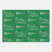 カスタムBusiness Companyロゴクリスマスエレガント ラッピングペーパーシート (正面3)