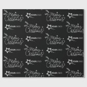 カスタムBusiness Companyロゴクリスマスエレガント ラッピングペーパー (フラット)