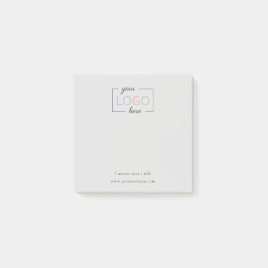 カスタムBusiness Companyロゴグレーのポストイットノート ポストイット (正面)