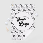 カスタムBusiness Companyロゴパターンブラック&ホワイト ゴルフタオル (インサイチュ)