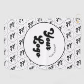 カスタムBusiness Companyロゴパターンブラック&ホワイト ゴルフタオル (横)