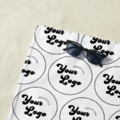 カスタムBusiness Companyロゴパターンブラック&ホワイト ビーチタオル (インサイチュ)