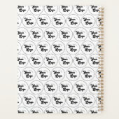 カスタムBusiness Companyロゴパターンブラック&ホワイト プランナー手帳 (裏面)