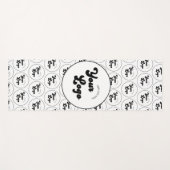 カスタムBusiness Companyロゴパターンブラック&ホワイト ヨガマット (正面(横))