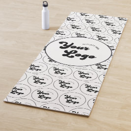 カスタムBusiness Companyロゴパターンブラック&ホワイト ヨガマット