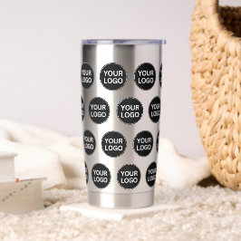 カスタムBusiness Companyロゴパターンブラック 保温保冷タンブラー