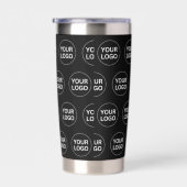 カスタムBusiness Companyロゴパターンブラック 保温保冷タンブラー (右面)