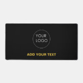 カスタムBusiness Companyロゴモダンブラック デスクマット (正面)
