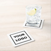 カスタムBusiness Companyロゴ スクエアペーパーコースター (インサイチュ)