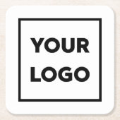 カスタムBusiness Companyロゴ スクエアペーパーコースター (正面)