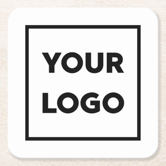 カスタムBusiness Companyロゴ スクエアペーパーコースター (正面)