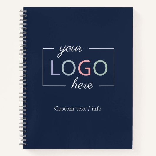 カスタムBusiness CompanyロゴNavy Blue Notebook ノートブック (正面)