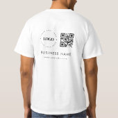 カスタムBusiness CompanyロゴQRコードスキャンと文字 Tシャツ (裏面)