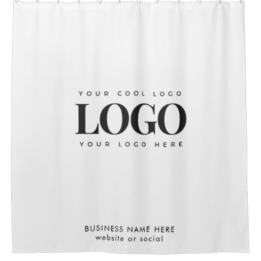 カスタムBusiness Company Rectangleロゴ文字 シャワーカーテン (正面)