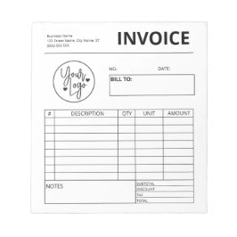 カスタムBusiness Invoice Order型枠ロゴ ノートパッド