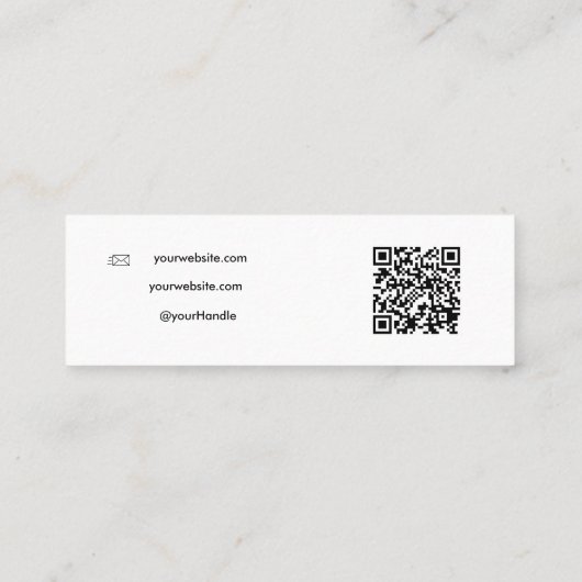 カスタムBUSINESS LOGOとソーシャルメディア スキニー名刺 (裏面)