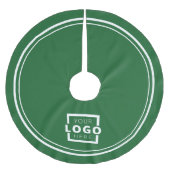 カスタムBusiness Logoクリスマスエレガント 企業の ブラッシュドポリエステルツリースカート (正面)