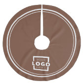 カスタムBusiness Logoクリスマスエレガント 企業の ブラッシュドポリエステルツリースカート (正面)