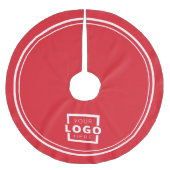 カスタムBusiness Logoクリスマスエレガント 企業の ブラッシュドポリエステルツリースカート (正面)