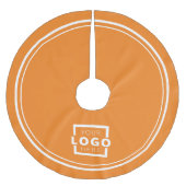 カスタムBusiness Logoクリスマスエレガント 企業の ブラッシュドポリエステルツリースカート (正面)