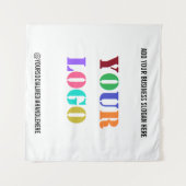 カスタムBusiness Logoソーシャルメディア名タペストリー タペストリー (正面(横))